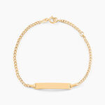 Bracelet Identit&eacute; Etheline Maille Gourmette Or Jaune - Bracelets Communion Enfant | Histoire d&rsquo;Or