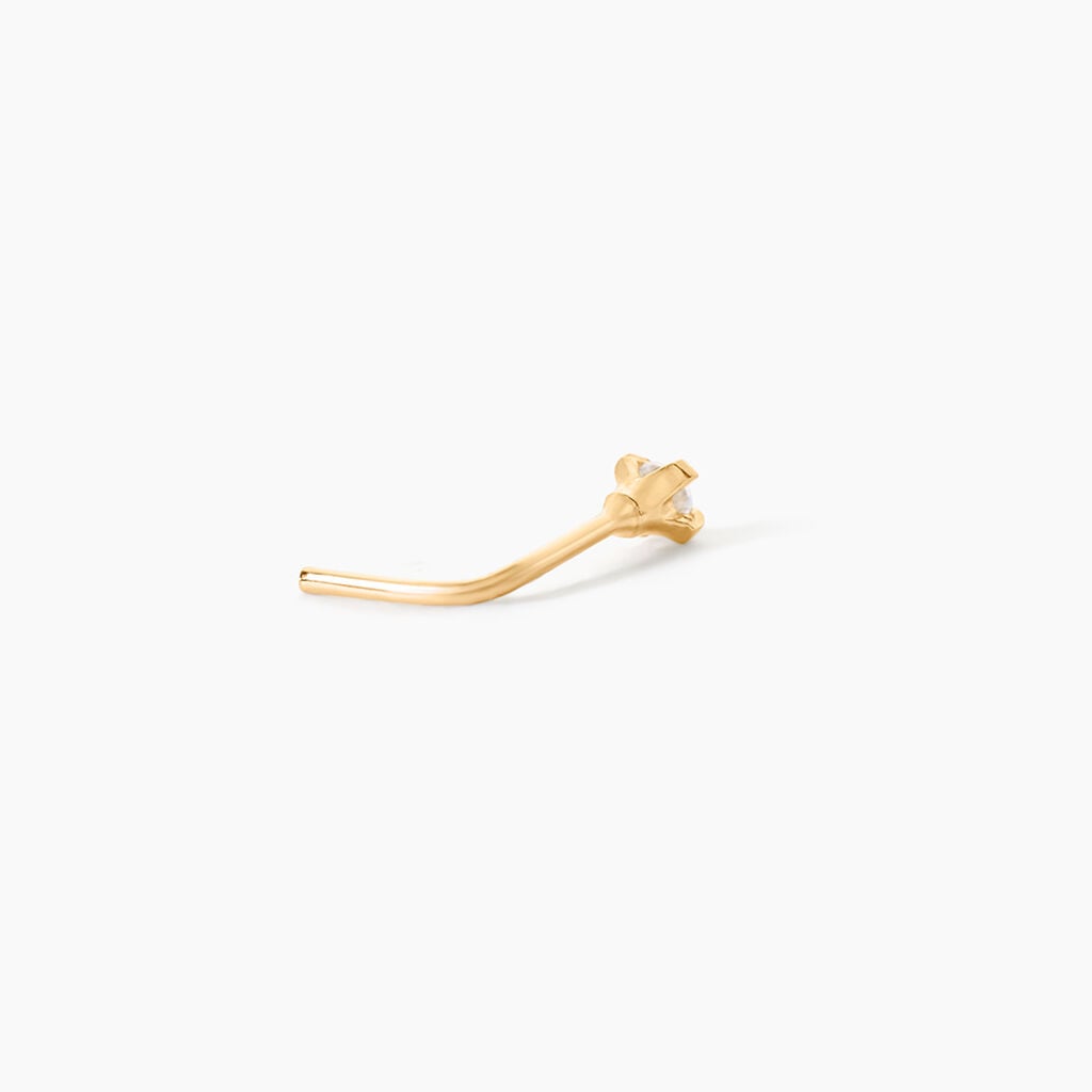 Piercing De Nez Fethi Serti Griffe Or Jaune Oxyde De Zirconium - Piercing Nez Femme | Histoire d&rsquo;Or