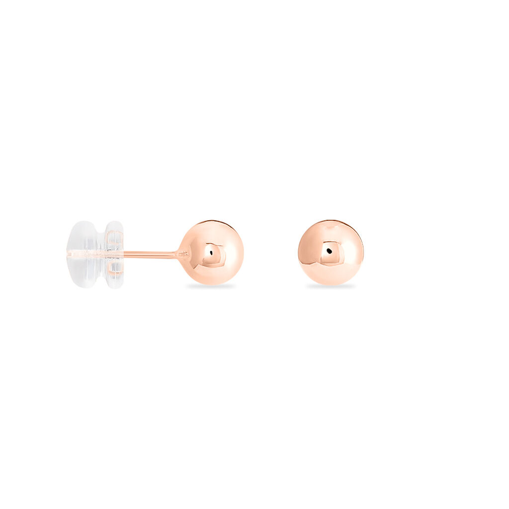 Boucles D'oreilles Puces Fidelia Boule Or Rose - Clous d'oreilles Femme | Histoire d’Or