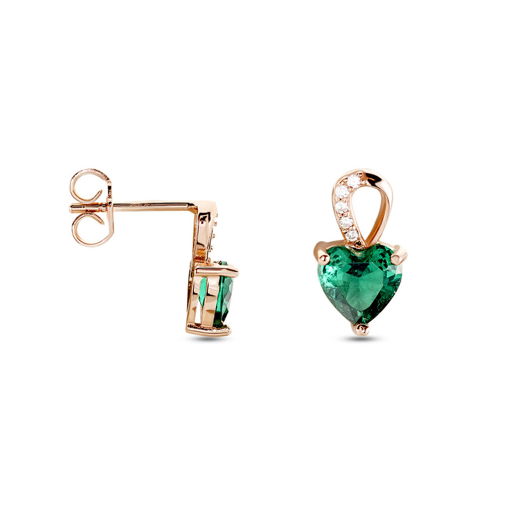 Boucles D'oreilles Puces Argent Rose Atieno Oxyde De Zirconium - Boucles d'oreilles fantaisie Femme | Histoire d’Or