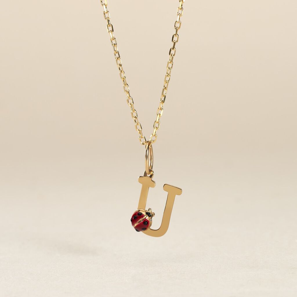Pendentif Helidie Coccinelle Lettre Or Jaune - Pendentifs Enfant | Histoire d&rsquo;Or