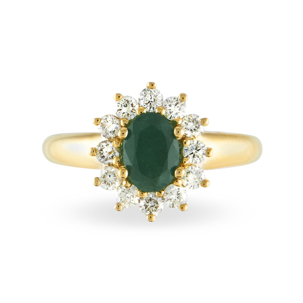 Bague Vladimir Or Jaune Emeraude Et Diamant - Bagues solitaires Femme | Histoire d&rsquo;Or