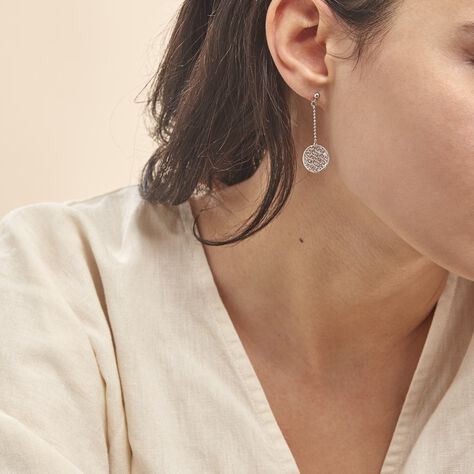 Boucles D'oreilles Pendantes Setti Argent Blanc - Boucles d'oreilles fantaisie Femme | Histoire d’Or
