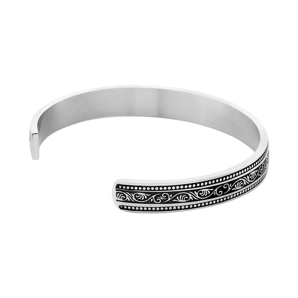 Bracelet Jonc Ouvert Acier Vieillit Veron - Bracelets fantaisie Homme | Histoire d’Or