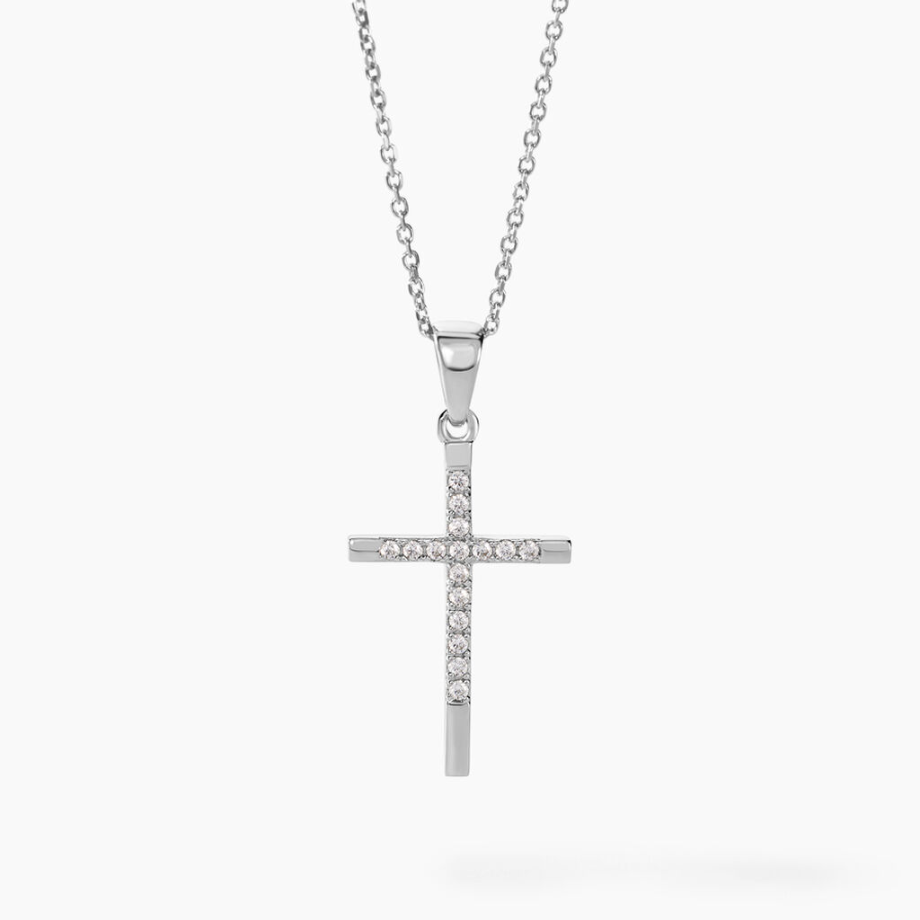 Collier Chirsta Argent Blanc Oxyde De Zirconium - Colliers fantaisie Femme | Histoire d&rsquo;Or