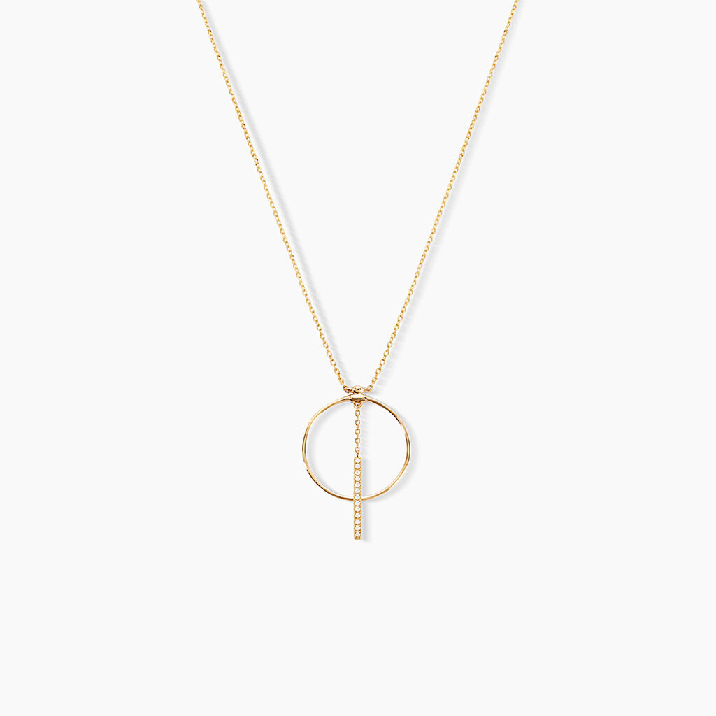 Collier Or Jaune Guda Oxyde De Zirconium - Colliers Femme | Histoire d&rsquo;Or