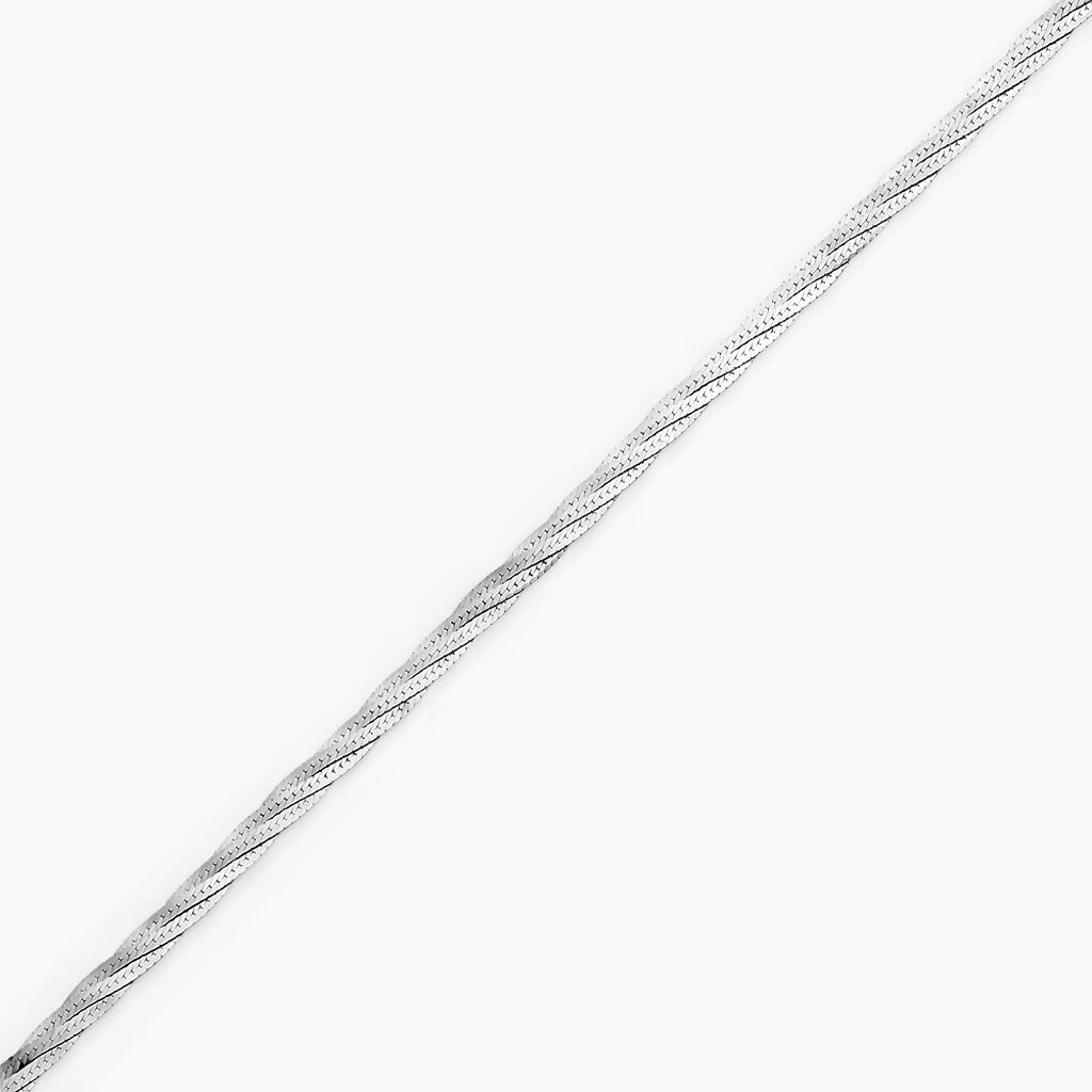 Bracelet Jasmin Tresse Or Blanc - Bijoux sans pierre Femme | Histoire d&rsquo;Or