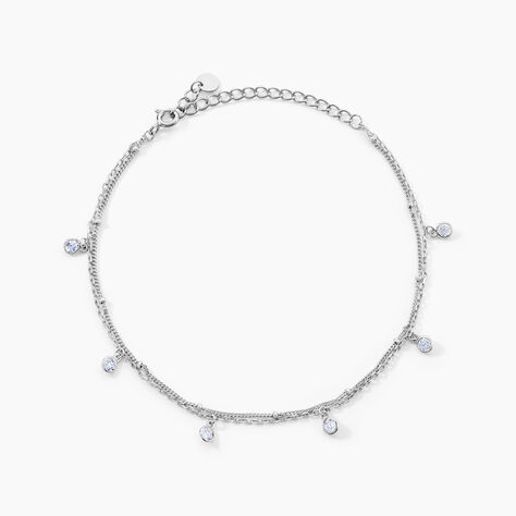 Chaîne De Cheville Heidi Argent Blanc Oxyde De Zirconium - Chaînes de cheville Femme | Histoire d’Or