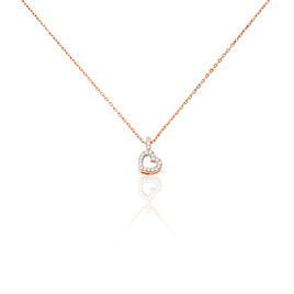 Collier Phanie Argent Rose Oxyde De Zirconium - Colliers Coeur Femme | Histoire d’Or