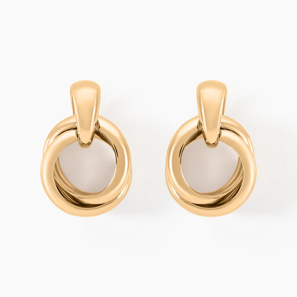 Boucles D'oreilles Pendantes Plaqu&eacute; Or Jaune Alfonsina - Boucles d'oreilles pendantes Femme | Histoire d&rsquo;Or
