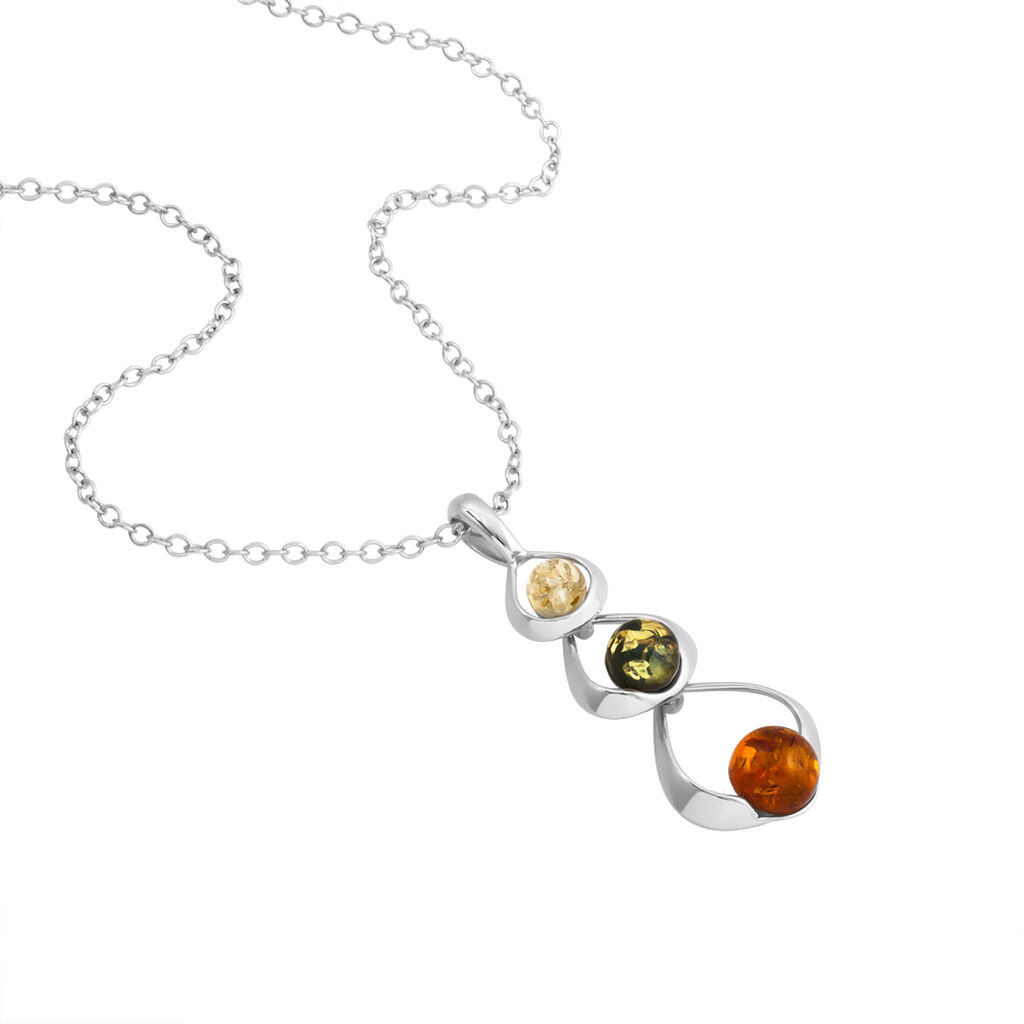 Collier Agneta Argent Blanc Ambre - Colliers fantaisie Femme | Histoire d’Or