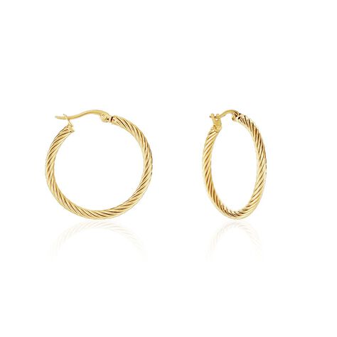 Créoles Acier Doré Pascau - Boucles d'oreilles créoles Femme | Histoire d’Or