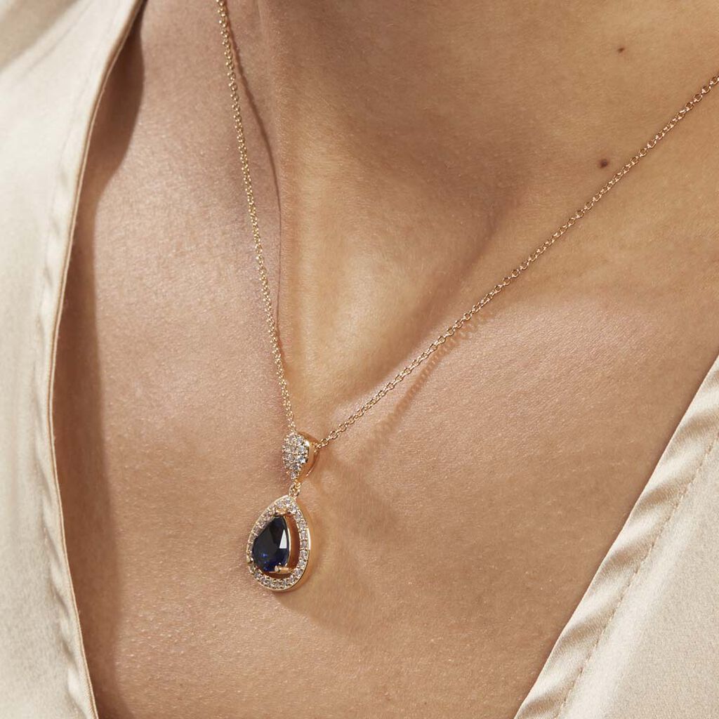 Collier Brigita Plaqué Or Pierre De Synthese Et Oxyde De Zirconium - Colliers Femme | Histoire d’Or