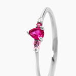 Bague Summer Burgundy Argent Blanc Oxyde De Zirconium Rubis -  Femme | Histoire d&rsquo;Or