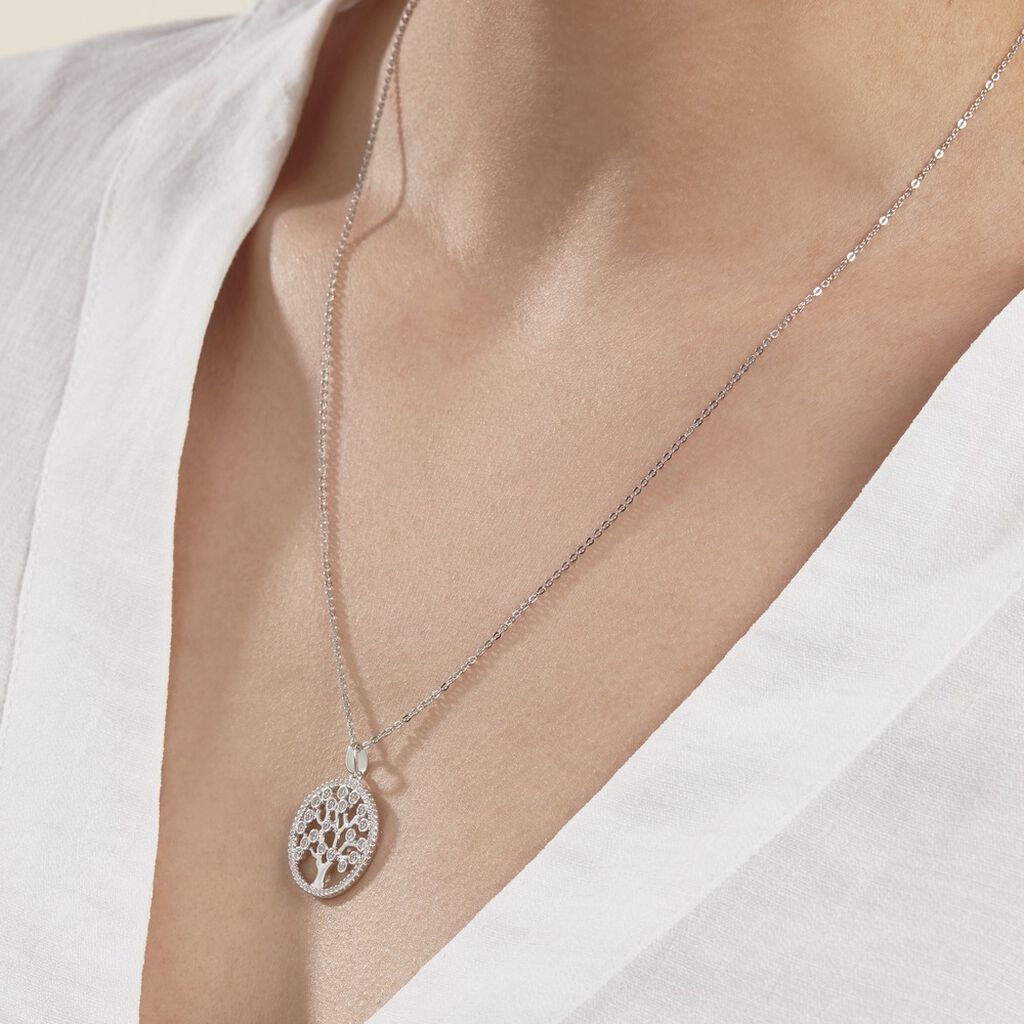 Collier Chimere Argent Blanc Oxyde De Zirconium - Colliers fantaisie Femme | Histoire d’Or