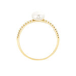 Bague Maria-francoise Or Jaune Perle De Culture Et Oxyde De Zirconium - Bagues solitaires Femme | Histoire d&rsquo;Or