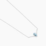 Collier Marlene Or Blanc Topaze Et Oxyde De Zirconium - Colliers Femme | Histoire d&rsquo;Or