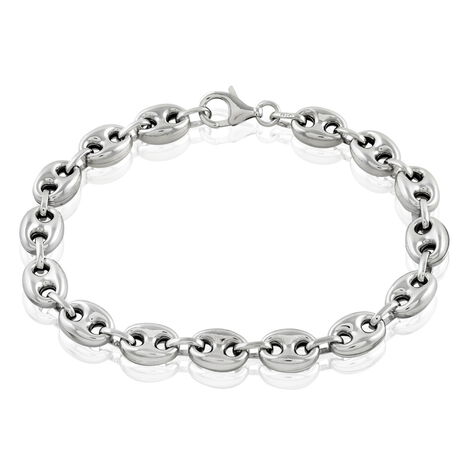 Bracelet Carrus Maille Grain De Cafe Argent Blanc - Bracelets chaîne Femme | Histoire d’Or