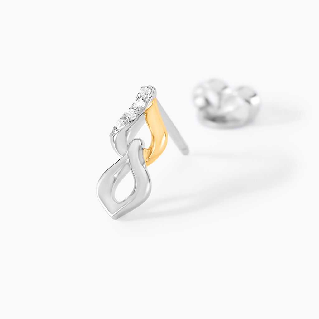 Boucles D'Oreilles Pendantes Or Jaune Argent Blanc Oxyde De Zirconium - Boucles d'oreilles pendantes Femme | Histoire d&rsquo;Or