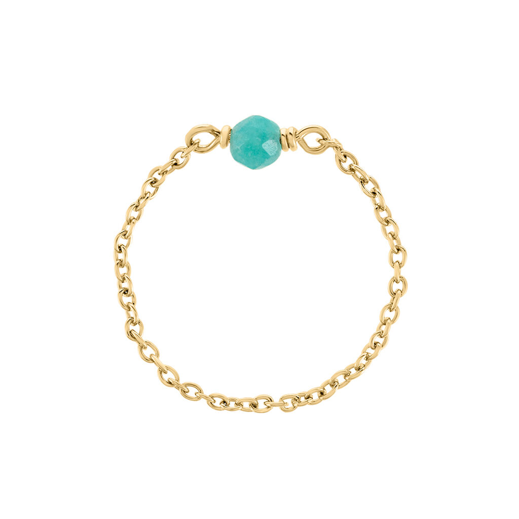 Bague Calliope Plaqu&eacute; Or Dor&eacute; Amazonite - Bagues solitaires Femme | Histoire d&rsquo;Or
