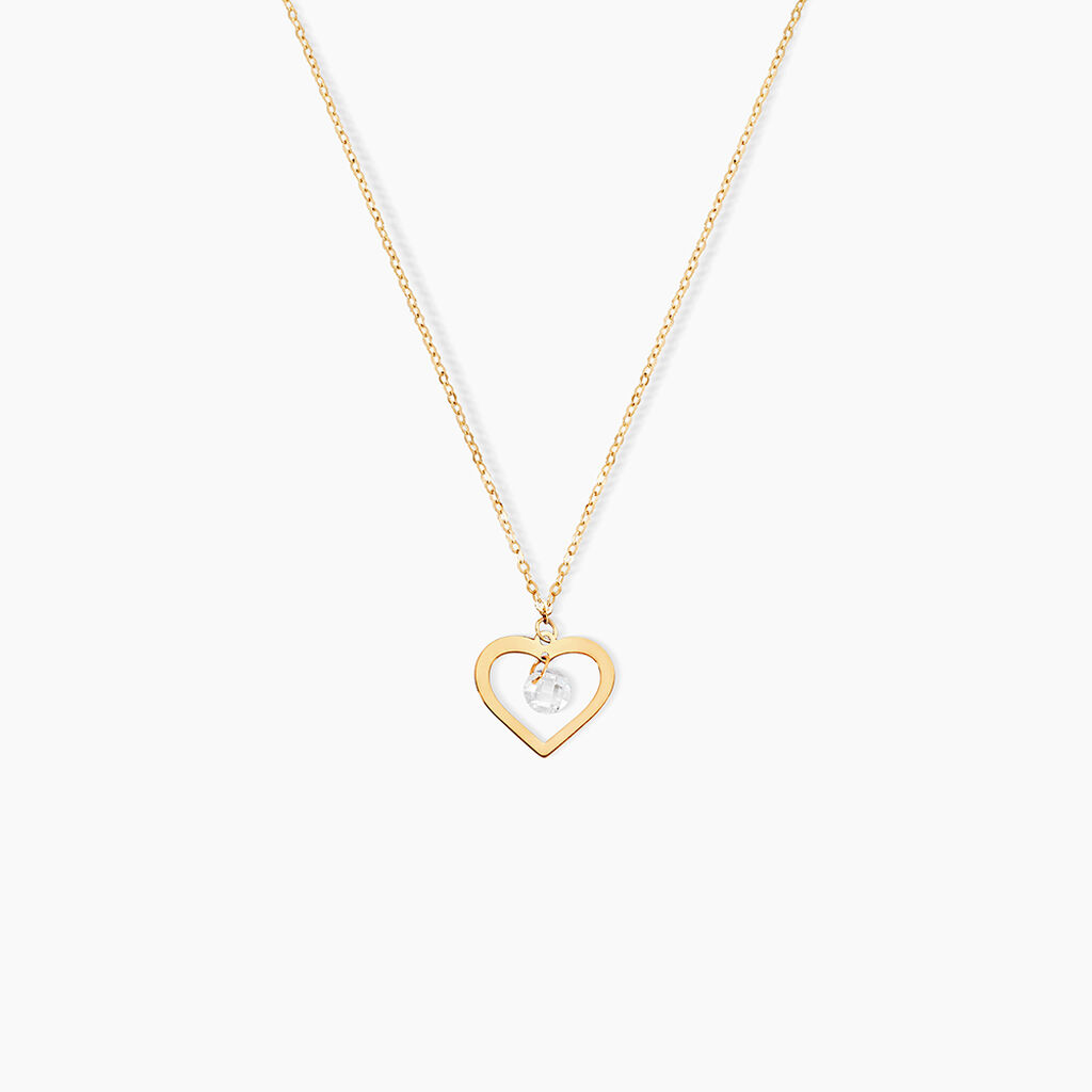 Collier Or Jaune Maximiliane Oxyde De Zirconium - Colliers Femme | Histoire d&rsquo;Or