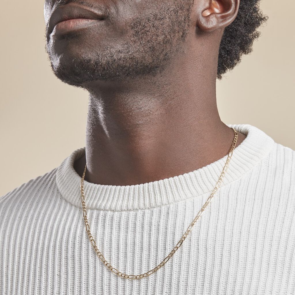 Collier Or Jaune Cameo Maille Alternée 1/3 - Chaines Homme | Histoire d’Or