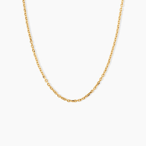Chaine Igoa Maille Forcat Diamantee Argent Dor&eacute; A L'Or 750/1000 - Chaines Unisex | Histoire d&rsquo;Or