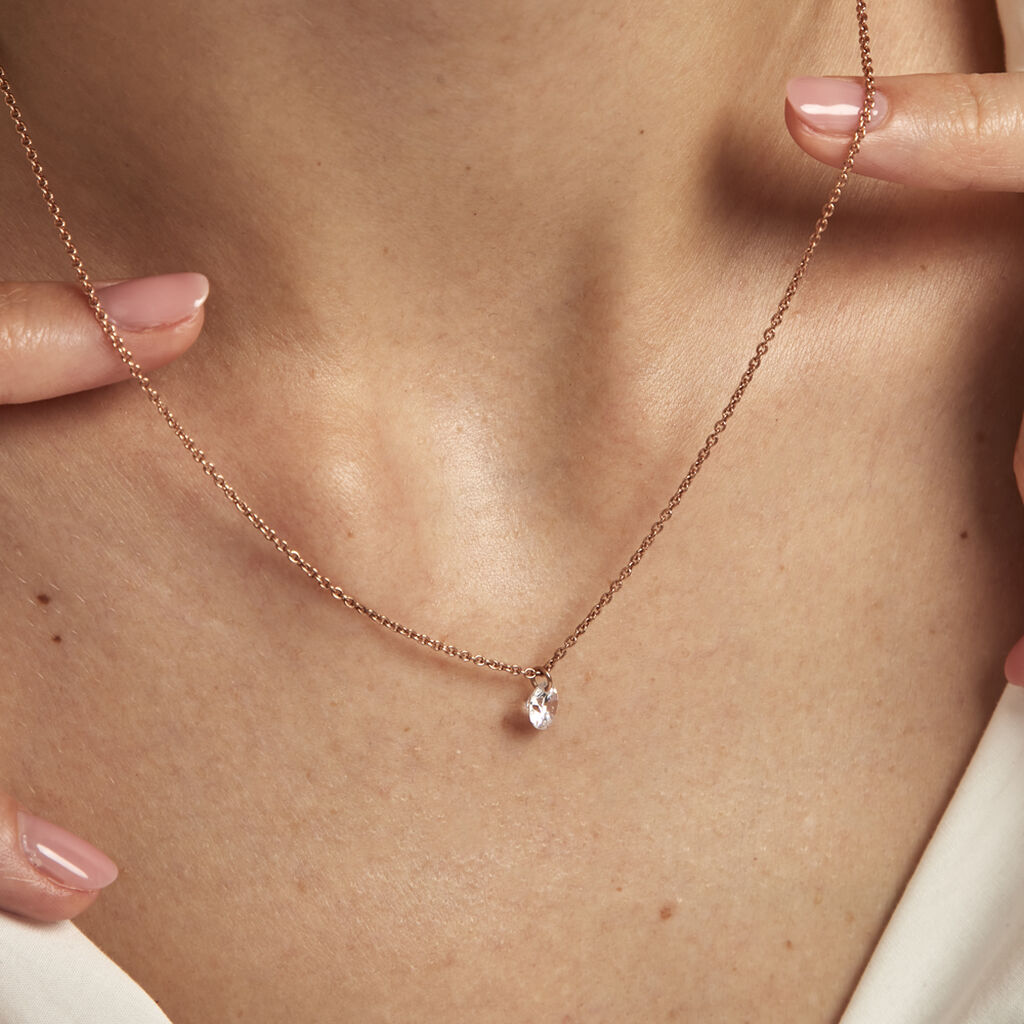 Collier Constantin Argent Rose Oxyde De Zirconium - Colliers fantaisie Femme | Histoire d’Or