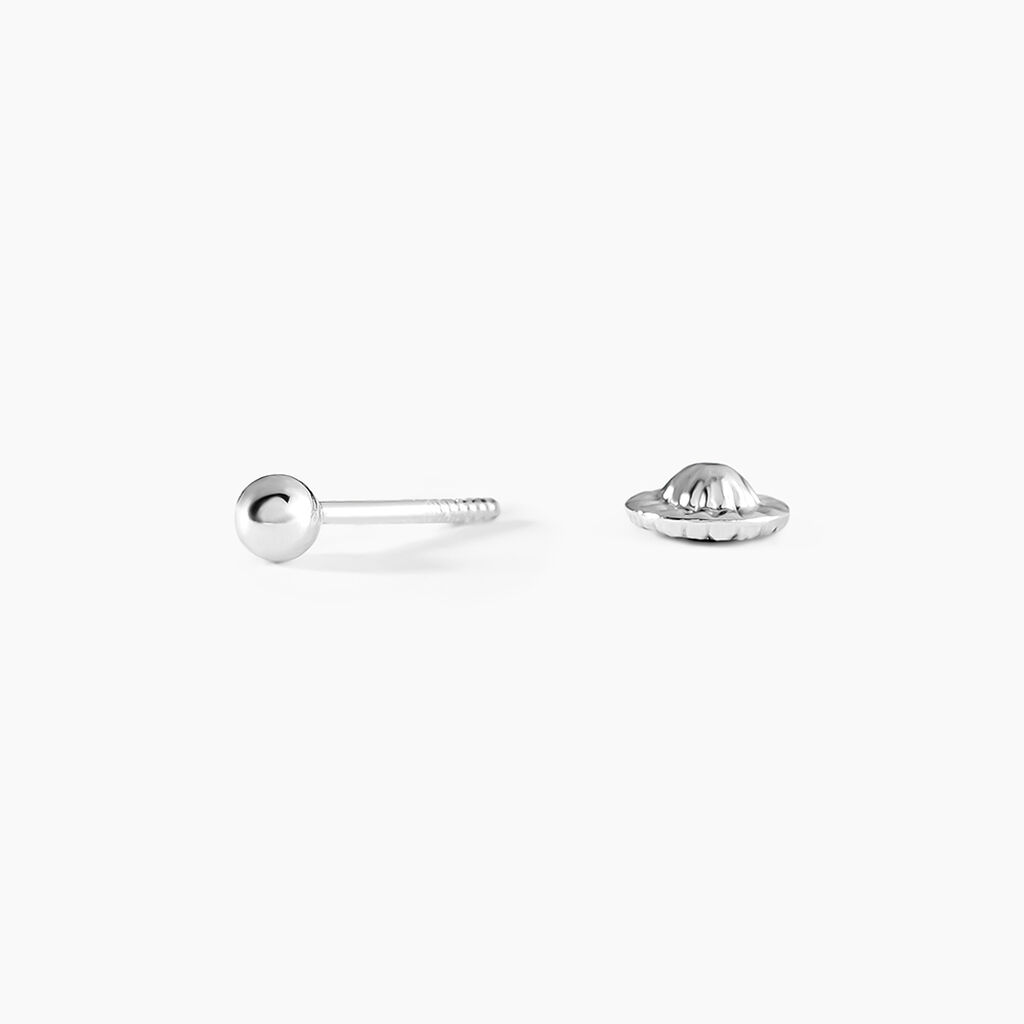 Boucles D'oreilles Puces Or Blanc Fidelia - Clous d'oreilles Famille | Histoire d’Or