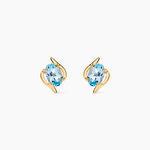 Boucles D'oreilles Puces Vrille Ovale Or Jaune Topaze - Clous d'oreilles Femme | Histoire d&rsquo;Or