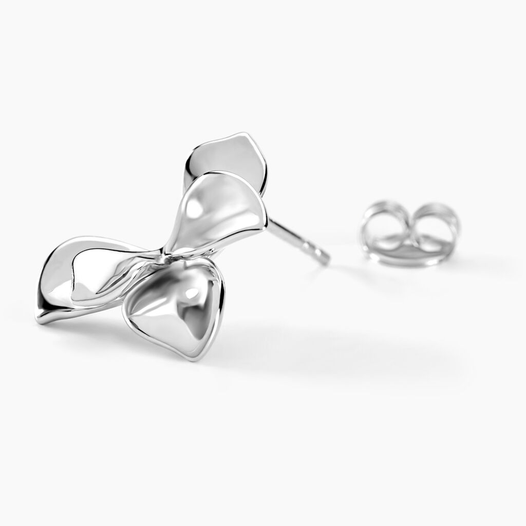 Boucles D'oreilles Puces Narcisse Dream Argent Blanc - Boucles d'oreilles fantaisie Femme | Histoire d’Or
