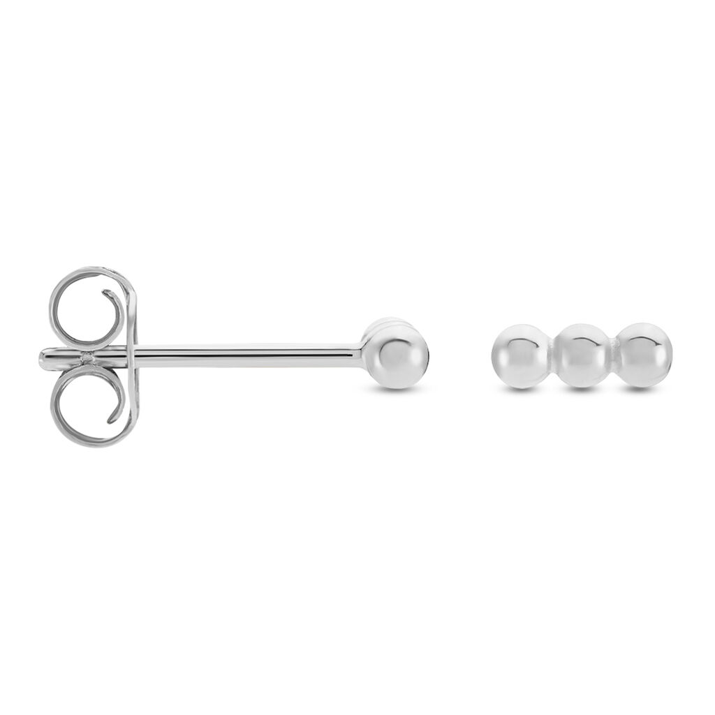 Boucles D'oreilles Puces Ina Argent Blanc - Boucles d'oreilles fantaisie Femme | Histoire d’Or
