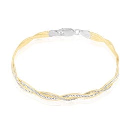 Bracelet Anaiz Maille Tresse Argent Bicolore - Bracelets chaîne Femme | Histoire d’Or