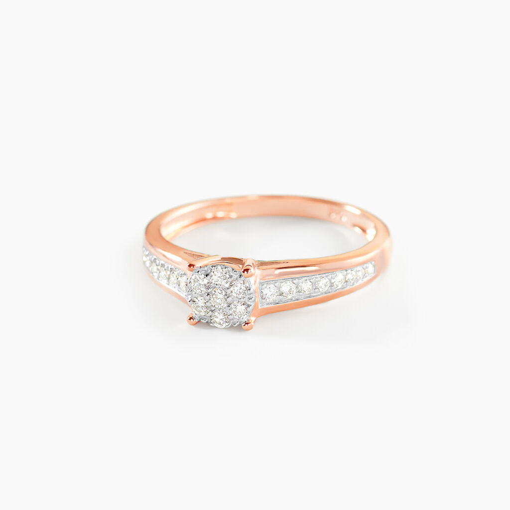Bague Celia Or Rose Diamant - Bagues avec pierre Femme | Histoire d&rsquo;Or