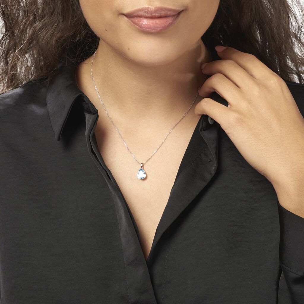 Collier Anesa Or Blanc Topaze - Colliers Femme | Histoire d’Or