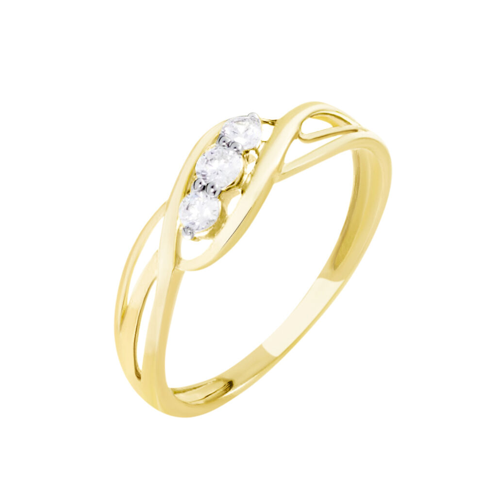 Bague Or Jaune Shaleana Oxydes De Zirconium - Bagues avec pierre Femme | Histoire d’Or