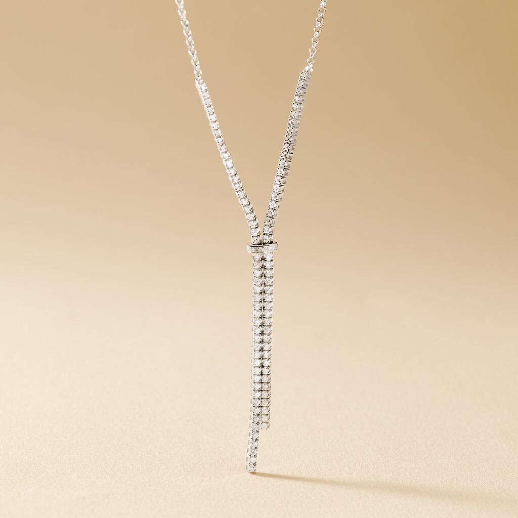 Collier Moscou Or Blanc Diamant - Colliers Femme | Histoire d&rsquo;Or