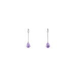 Boucles D'oreilles Pendantes Goutte Or Blanc Amethyste - Boucles d'oreilles pendantes Femme | Histoire d&rsquo;Or