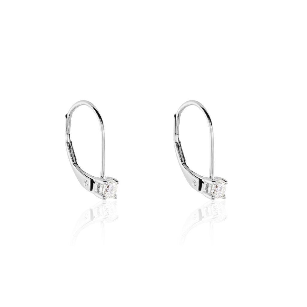 Boucles D'oreilles Pendantes Victoria Or Blanc Diamant - Boucles d'oreilles pendantes Famille | Histoire d’Or