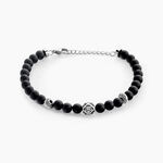 Bracelet Labhras Acier Blanc Agate - Bracelets Homme | Histoire d&rsquo;Or