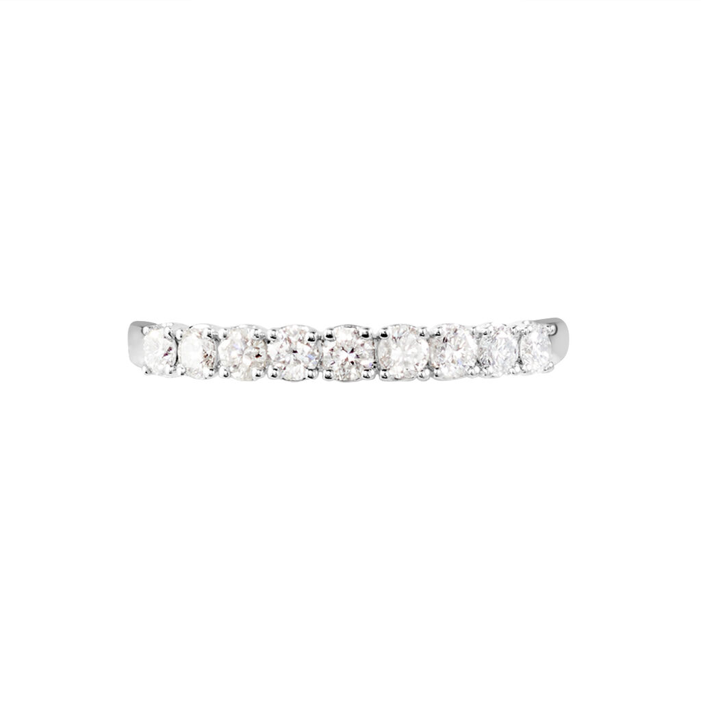 Demi-alliance Or Blanc  Eloisa Diamant Synthetique - Alliances Femme | Histoire d’Or