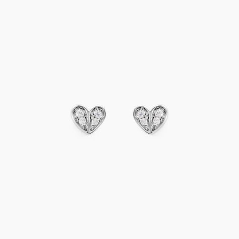 Boucles D'oreilles Puces Declaration Argent Blanc Oxyde De Zirconium - Boucles d'oreilles fantaisie Femme | Histoire d’Or