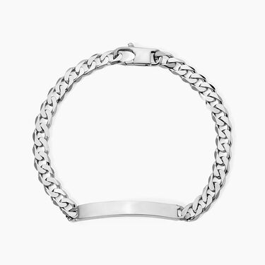 Bracelet Identit&eacute; Casper Gourmette Argent Blanc