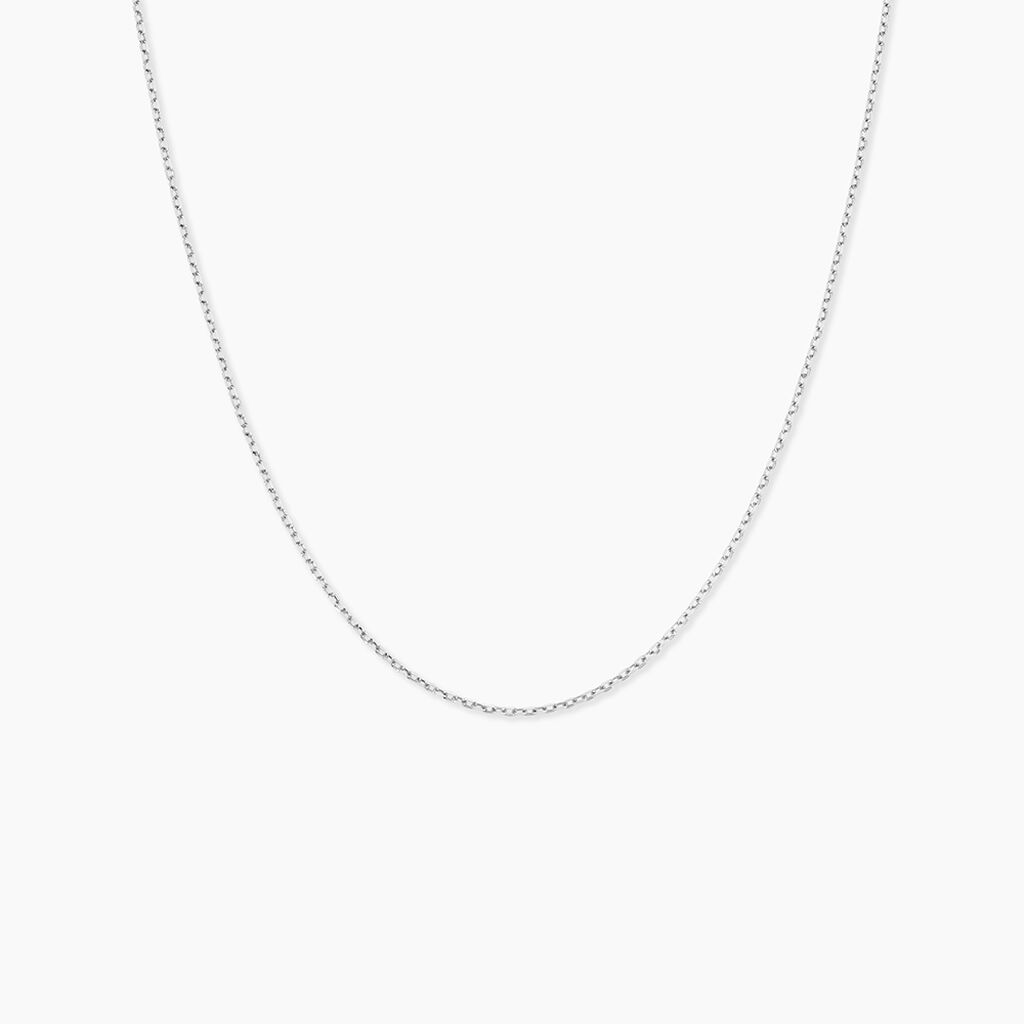 Cha&icirc;ne Igoa Maille For&ccedil;at Diamantee Or Blanc - Chaines Femme | Histoire d&rsquo;Or