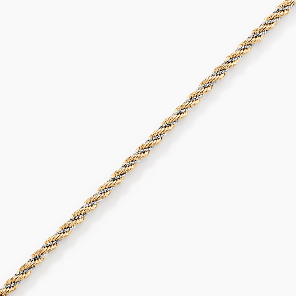 Bracelet Jerry Maille Corde Et Venitienne Or Bicolore - Bracelets chaîne Femme | Histoire d’Or