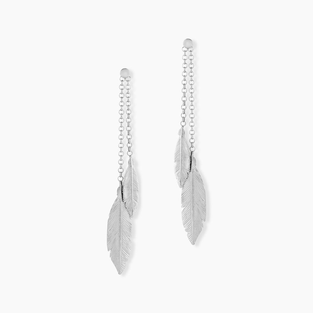 Boucles D’oreilles Pendantes Euriell Argent Blanc