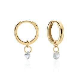 Créoles Plaqué Or Pauw Pampilles Oxydes De Zirconium - Boucles d'oreilles créoles Femme | Histoire d’Or
