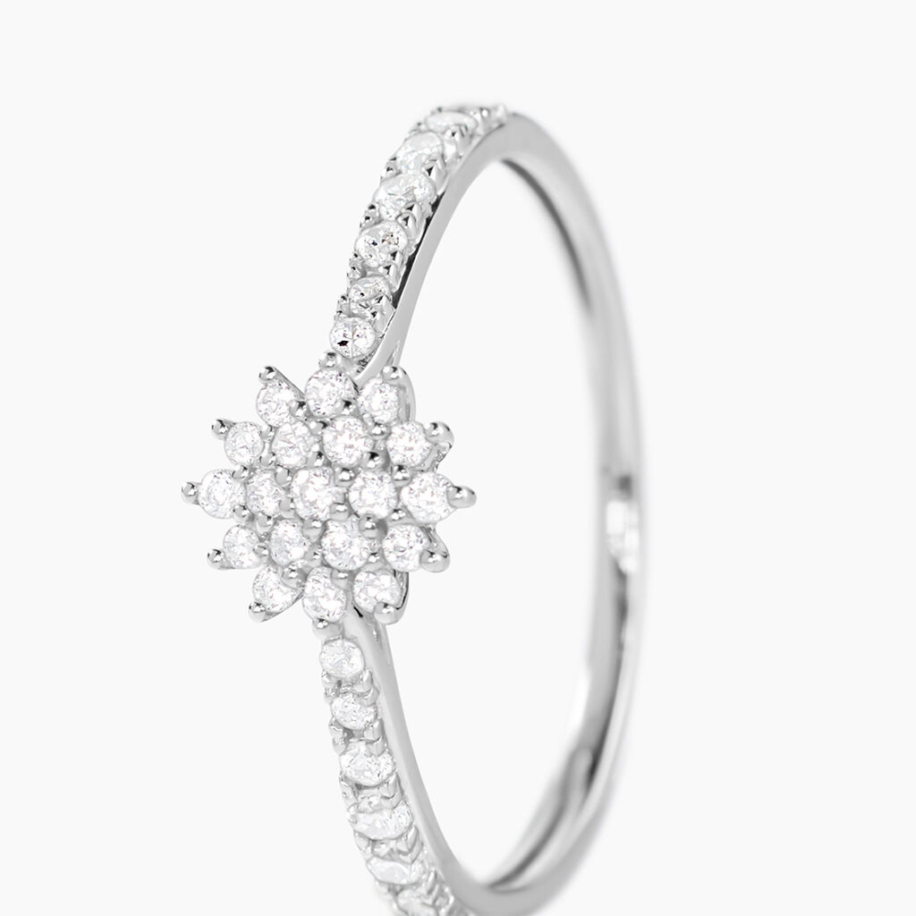 Bague Shin Or Blanc Oxyde De Zirconium - Bagues avec pierre Femme | Histoire d&rsquo;Or