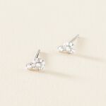 Boucles D'oreilles Puces Melyna Argent Blanc Oxyde De Zirconium - Boucles d'oreilles fantaisie Femme | Histoire d&rsquo;Or