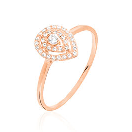Bague Solitaire Adriana Or Rose Oxyde De Zirconium - Bagues solitaires Femme | Histoire d’Or